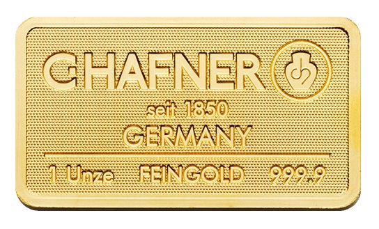 1 Unze Goldbarren C. Hafner geprägt